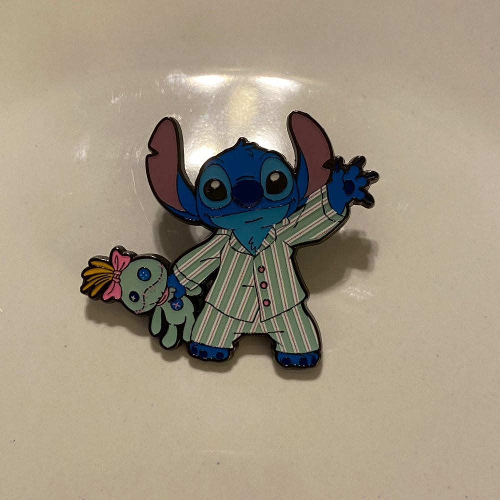 Disney X Loungefly stitch and scrump in PJs mystery pin